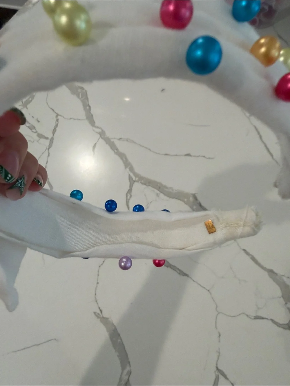 Lilly Pulitzer White Embellished Knotted Headband